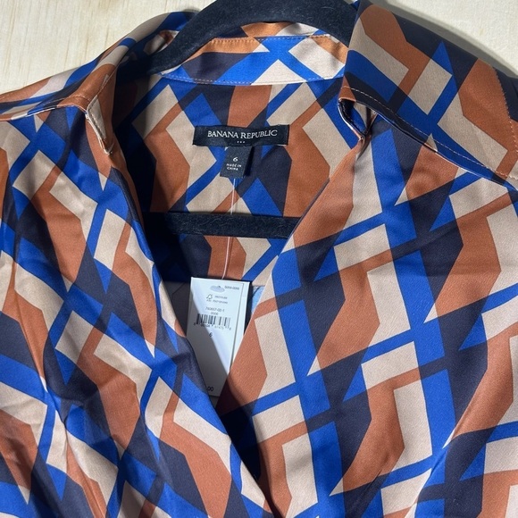 Banana Republic Long Sleeve Dress Satin Wrap Mini Dress Size 6 NWT - Picture 4 of 15